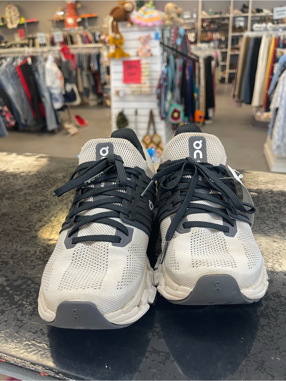On Running Women's Cloud Sneakers in Light Gray and Black - Picture 3 of 12